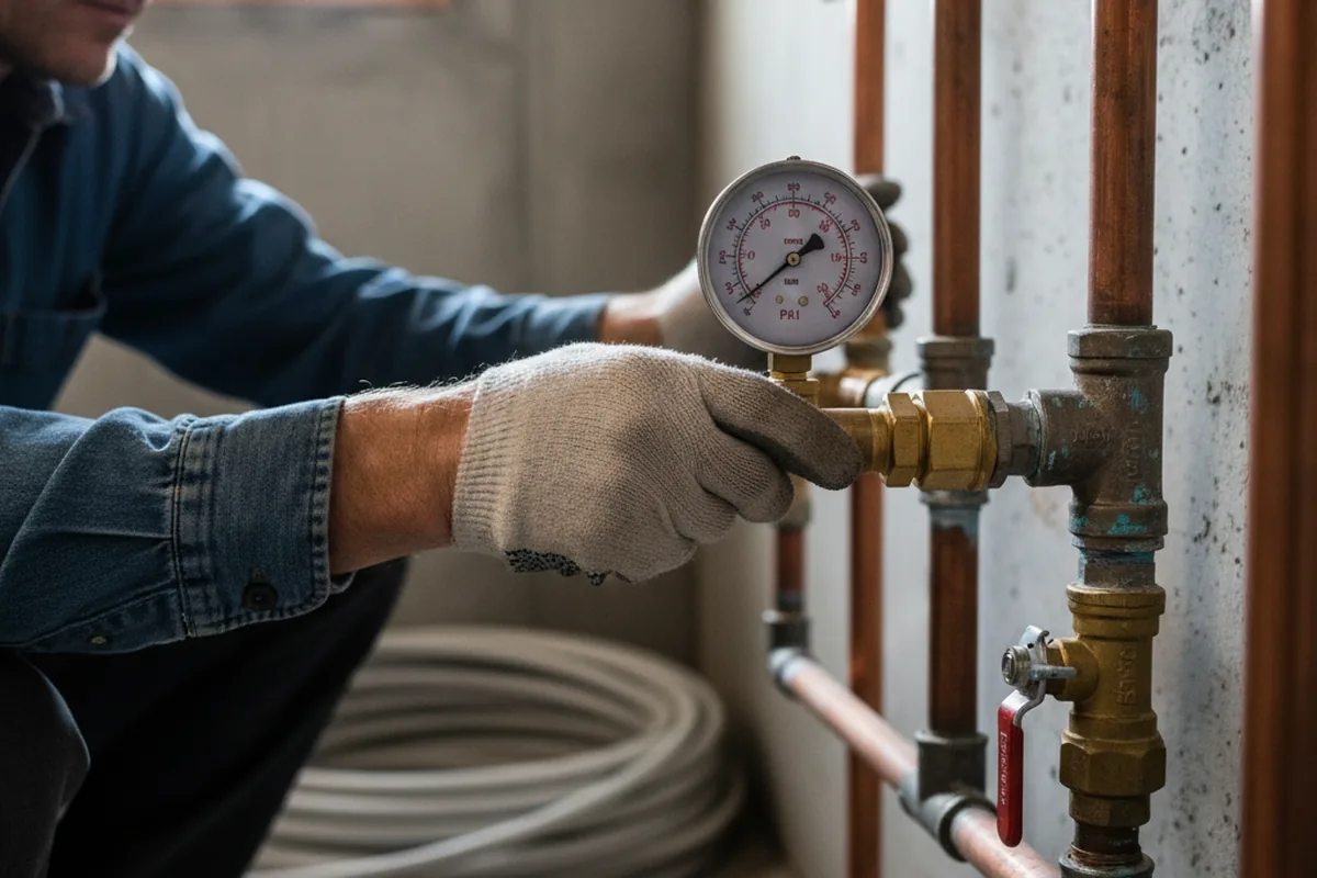 Pressure testing a repaired line during Water Line Repair in Tuscaloosa